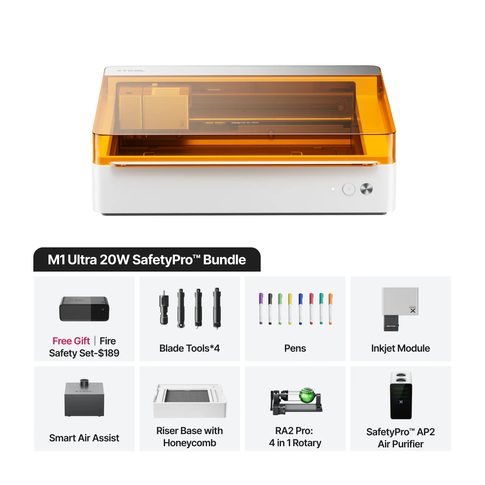 xTool M1 4-in-1 All in one SafetyPro Bundle 20W